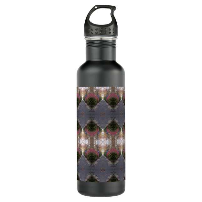 BC Fall Trees Ikat Pouf Edelstahlflasche (Vorderseite)