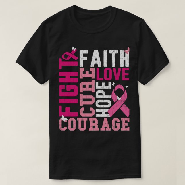BC Frauen kämpfen gegen Heiterkeit und Brustkrebs T-Shirt (Design vorne)