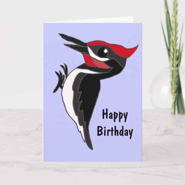 BC - Funny Cartoon Woodpecker Geburtstagskarte Karte (Vorderseite)