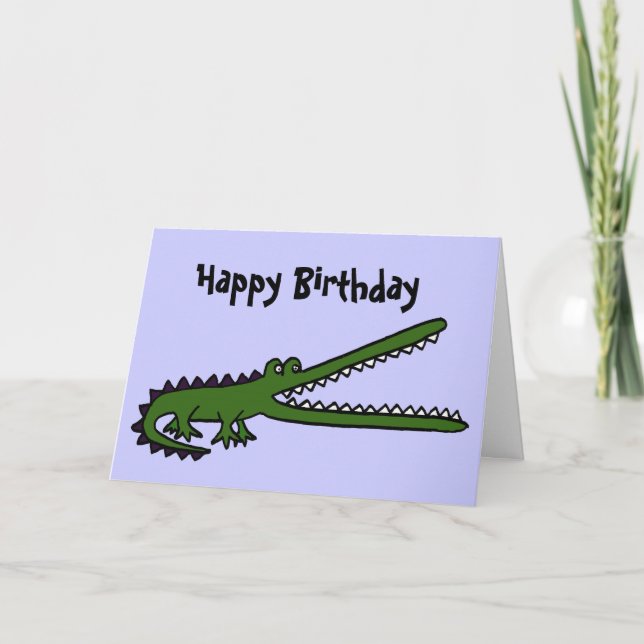 BC: Funny Crocodile Birthday Card Karte (Vorderseite)