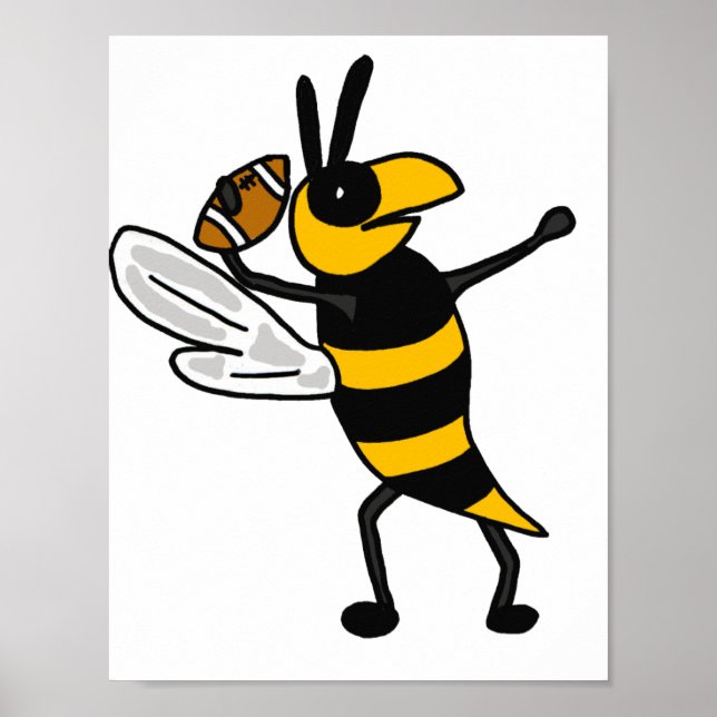 BC- Poster de football de la veste jaune Bee Throw (Devant)