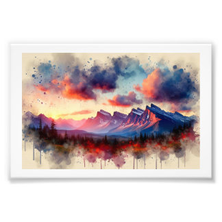 BC Rockies Sunset,  Fotodruck