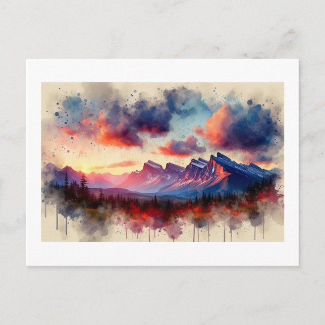 BC Rockies Sunset,  Postkarte (Vorderseite)