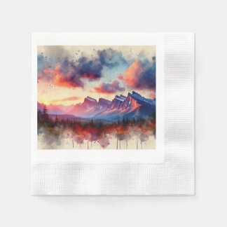 BC Rockies Sunset,  Serviette