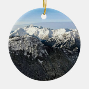 BC Snowy Mountains Keramik Ornament