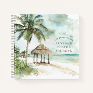 BCS Palm Tree & Palapa Beach Travel Journal Notizbuch