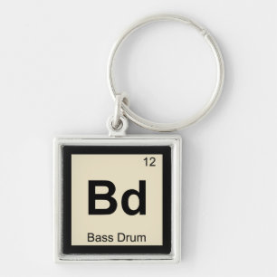 Bd - Bassdrum-Musik-Chemie-Periodensystem Schlüsselanhänger