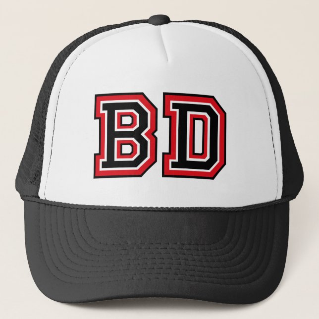 ‚BD‘-Monogramm Truckerkappe (Vorderseite)