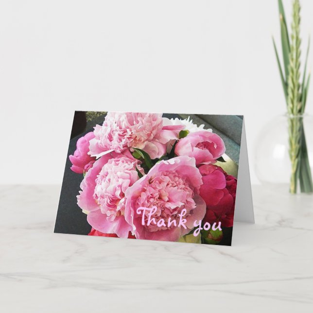 BD- Peony Floral Thank you card Dankeskarte (Vorderseite)