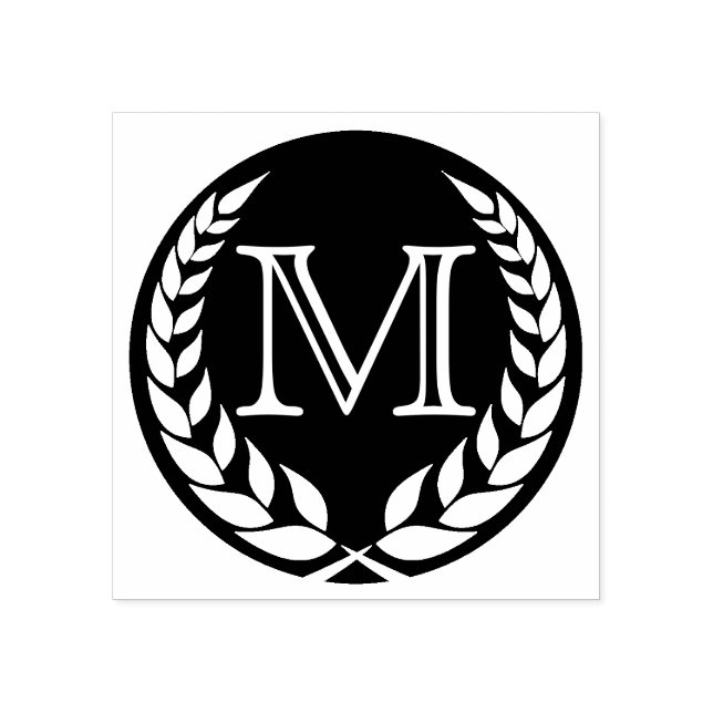 BD umkränztes Monogramm Gummistempel (Prägung)