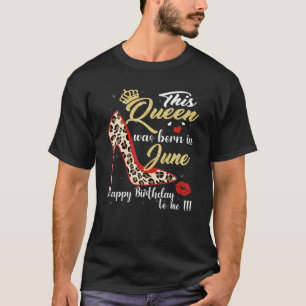 Bday Girl Leopard High Heel Diese Königin war Gebo T-Shirt