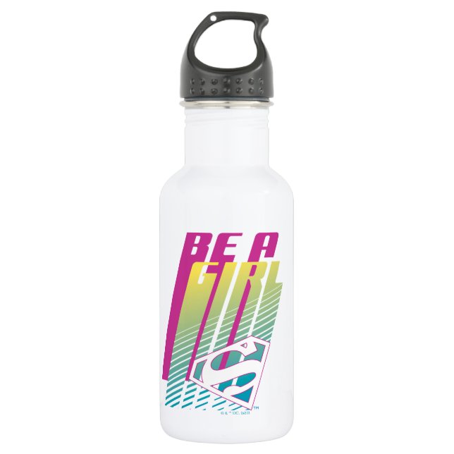"Be a Girl" Supergirl Graphic Edelstahlflasche (Vorderseite)
