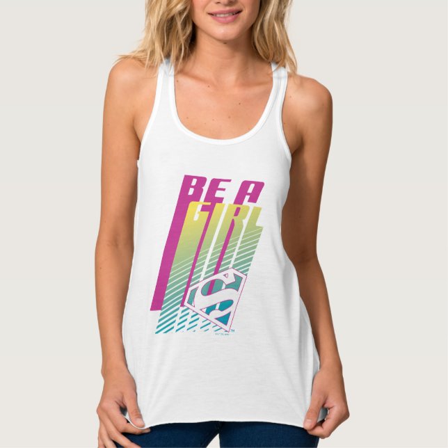 "Be a Girl" Supergirl Graphic Tank Top (Vorderseite)