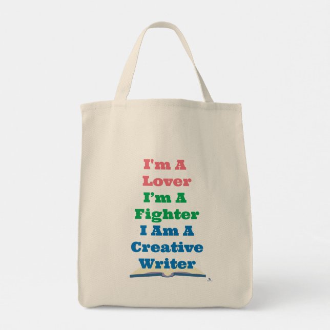 Be A Lover Fighter Creative Writer Author Motto Tragetasche (Rückseite)