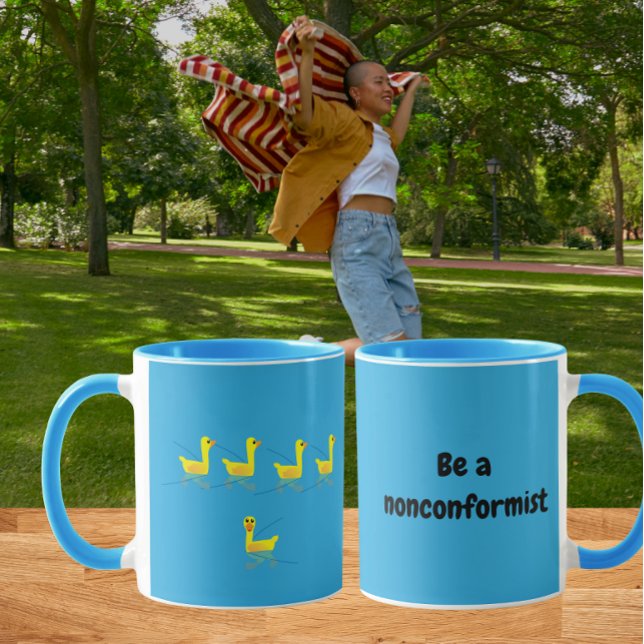 Be a non-conformist Cute Motivational Ducks Tasse (Von Creator hochgeladen)