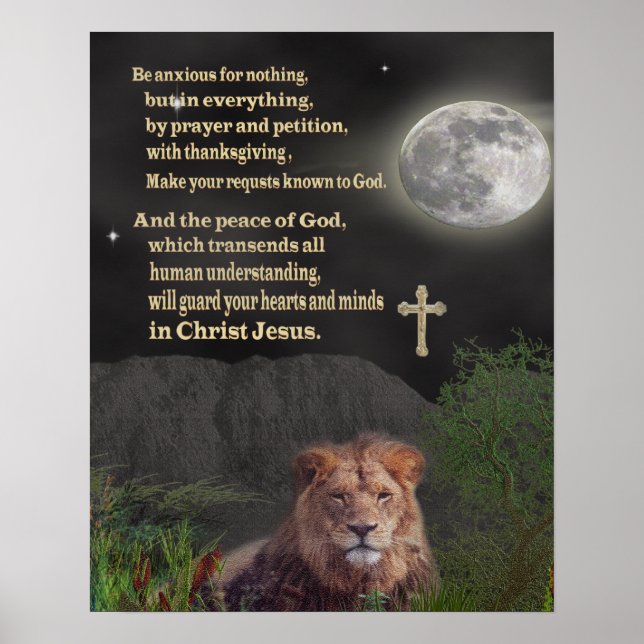 Be anxious for nothing christian poster (Vorne)