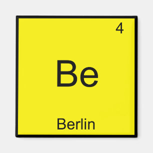 Be - Berlin Funny Chemistry Element Symbol T - Shi Magnet