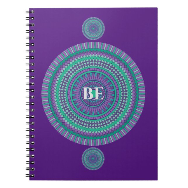 "BE" Blue/Green Custom Mandala Mantra Notizblock (Vorderseite)