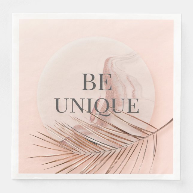 BE EINZIGARTIGE Rose Gold Trendy Typografie Serviette (Vorderseite)