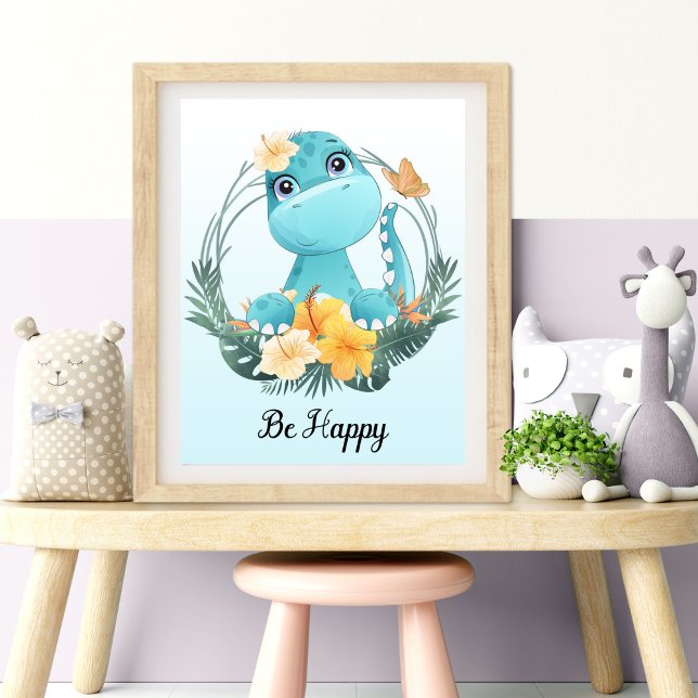Be Happy Animal Kinderzimmer Wall Art Fotodruck (Be Happy Animal Nursery Wall Art)