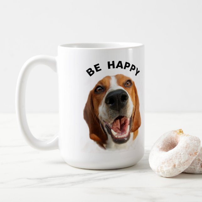 Be Happy Beagle Kaffeetasse (Mit Donut)