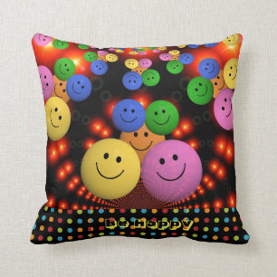 Be Happy Emoji Emoticons personalisiert Kissen