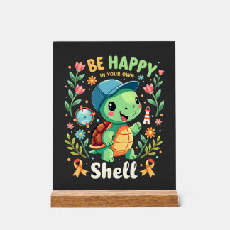 Be Happy In Your Own Shell Turtle Autism Awareness Acrylschild
