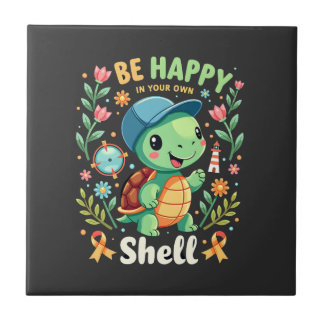 Be Happy In Your Own Shell Turtle Autism Awareness Fliese