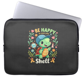 Be Happy In Your Own Shell Turtle Autism Awareness Laptopschutzhülle