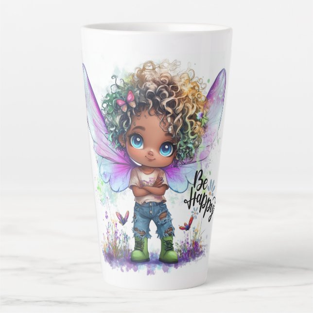 Be Happy Lil Fairy Latte Tasse (Vorderseite)