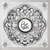 Be Happy Mandala Patster