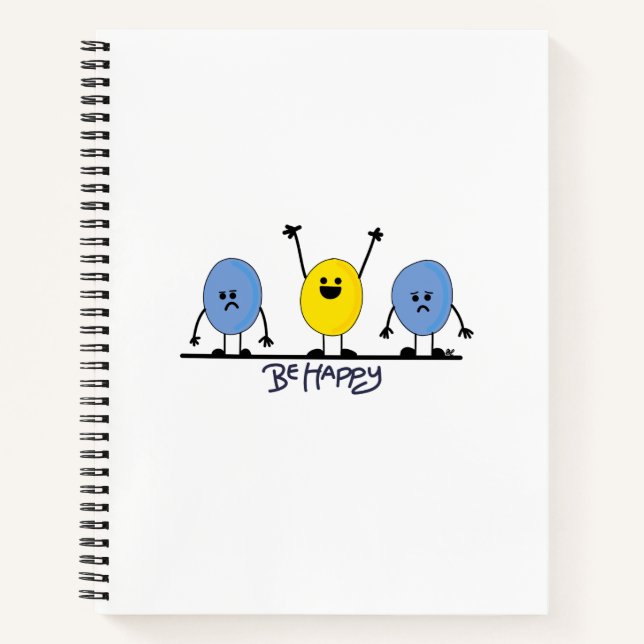 Be Happy Notebook Notizbuch (Vorderseite)