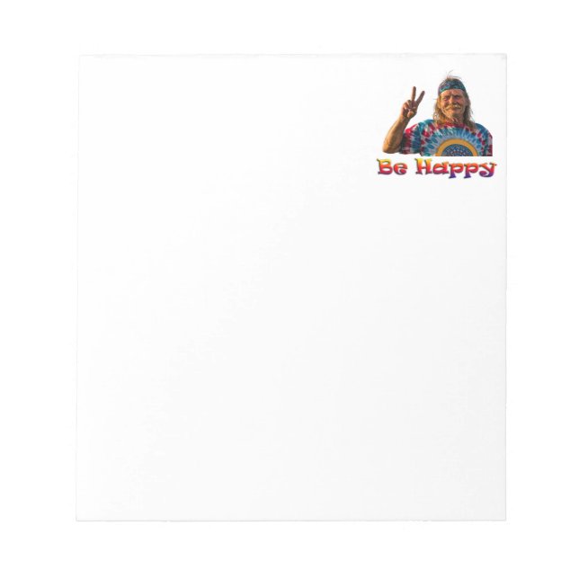 BE HAPPY NOTIZBLOCK (Vorderseite)