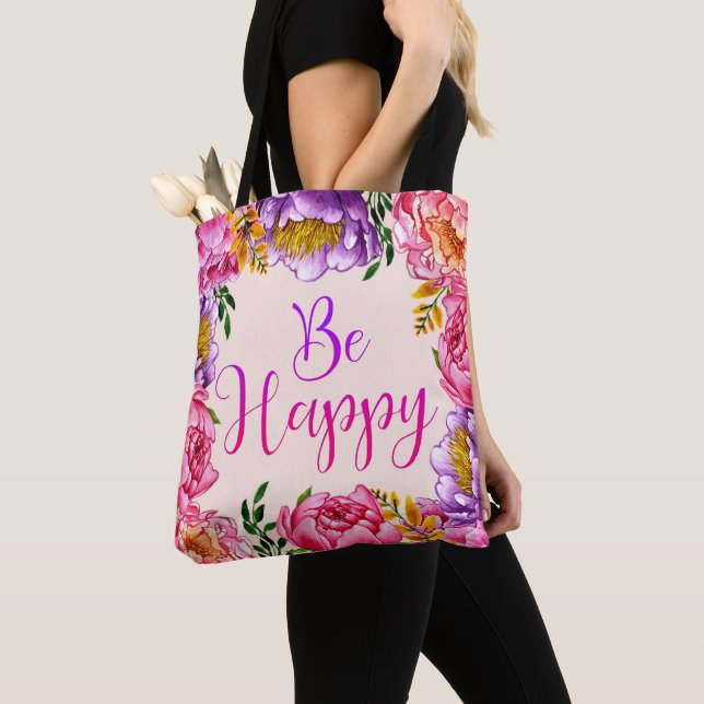 Be Happy Peony Tote Bag Tasche (Von Nahem)