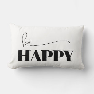 Be Happy Typografy Lendenkissen
