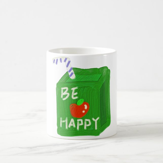 Be Happy With Apple Design T-shirts By Will Power Kaffeetasse (Mittel)