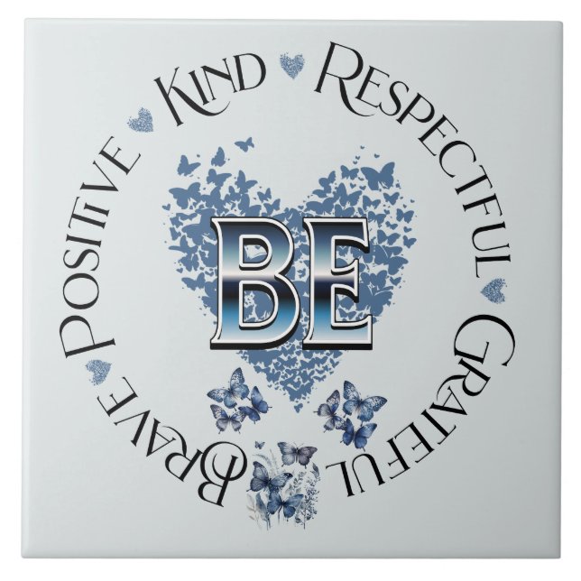 "BE" Inspiriert Planer Inspiration Motivierend Fliese (Vorderseite)
