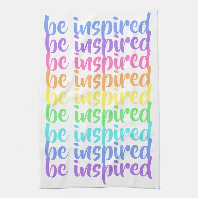"Be Inspiriert" Rainbow Küchentuch (Vertikal)