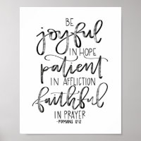 Be Joyful in Hope - Romans 12:12 - Poster Lettered