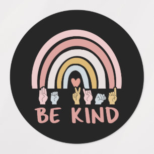 Be Kind ASL III - Amerikanische Gebärdensprache Etiketten