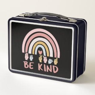 Be Kind ASL III - Amerikanische Gebärdensprache Metall Brotdose