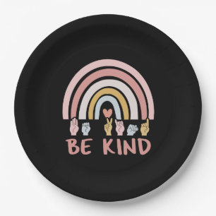 Be Kind ASL III - Amerikanische Gebärdensprache Pappteller