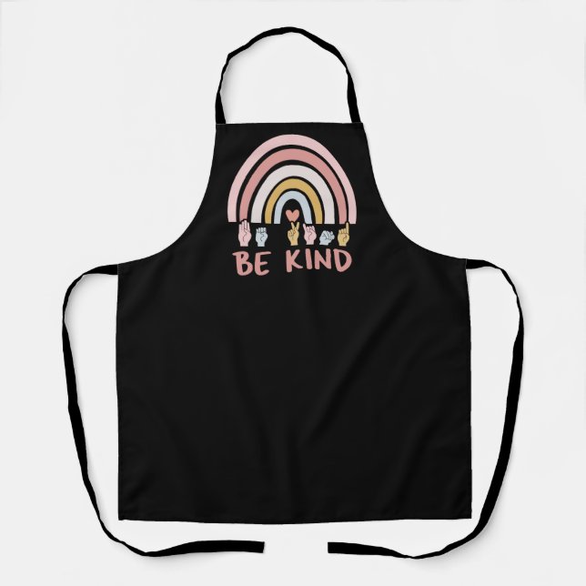 Be Kind ASL III - Amerikanische Gebärdensprache Schürze (Vorderseite)