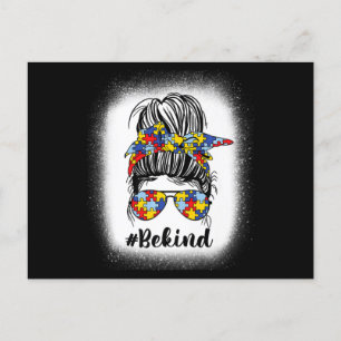 Be Kind Autism Awareness Messy Bun Mom Mother’s Da Postkarte
