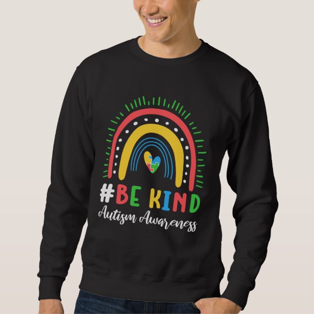 Be Kind Autistic Child Support Puzzle Autism Aware Sweatshirt (Vorderseite)