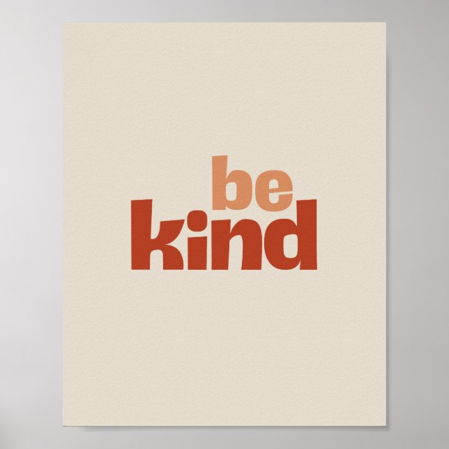 Be Kind – Boho Typography Art Poster (Vorne)