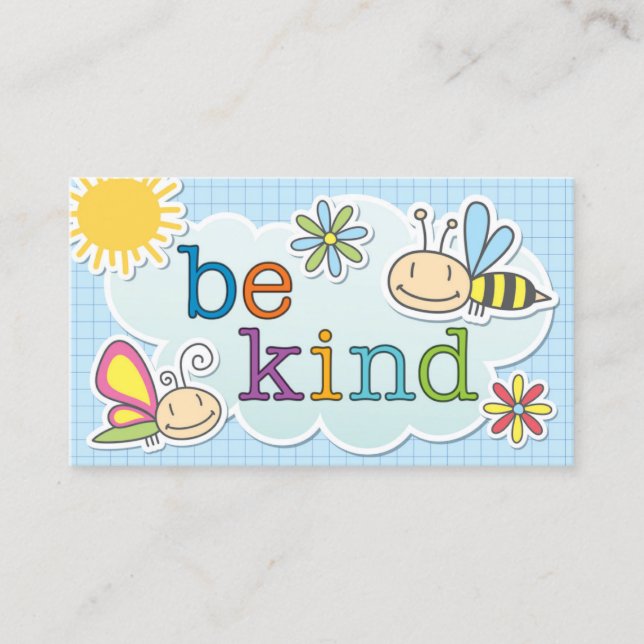 Be Kind Cards - Encourage Acts of Kindness Today Telefonnummerkarte (Vorderseite)