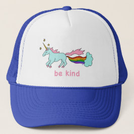 Be Kind farting rainbows unicorn hat Truckerkappe