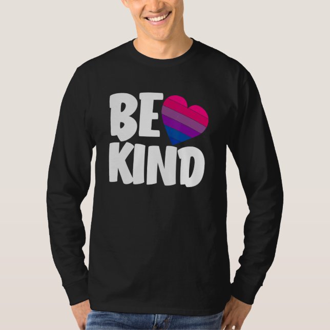 Be Kind Funny Bi Pride Flag Bisexual T-Shirt (Vorderseite)