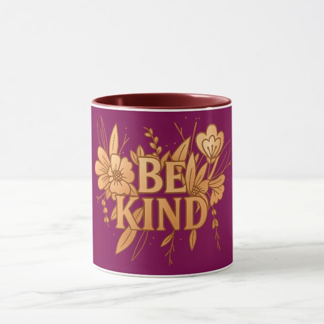 Be Kind | Gold Floral Inspirational Combo Mug (Centre)